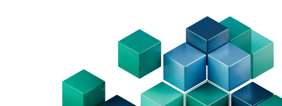 Imagem de rodapé do AI Labs com cubos coloridos